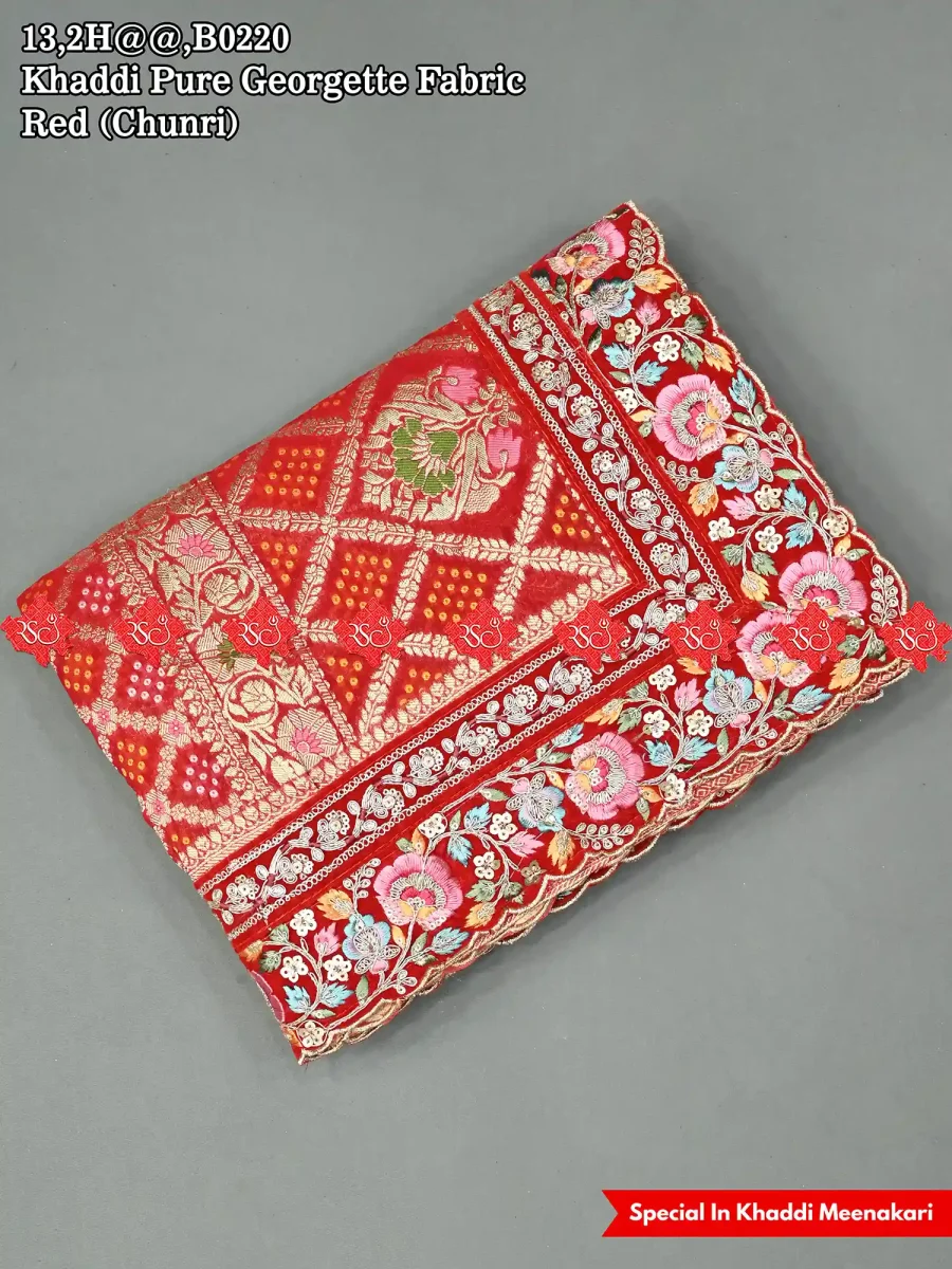 Exclusive Floral Odhna for Women Pure Khaddi Georgette with Traditional no.1 Meenakari Art