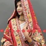 (1)Luxury Ethnic Odhna Artisan Crafted Pure Khaddi Georgette Odhna for Cultural Celebrations