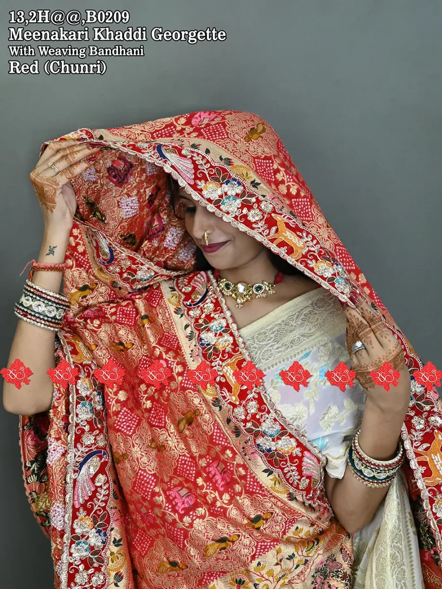 Rich Bandhani Craft Sophisticated Meenakari Georgette with Traditional No.(1) Weaving Art