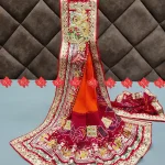 Royal Designer Pure Georgette Broach Odhna – Premium Wedding & Function Wear