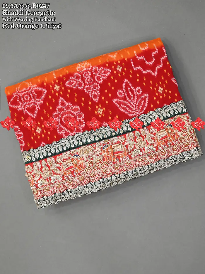 Elegant Khaddi Georgette with Traditional Bandhani Dupatta