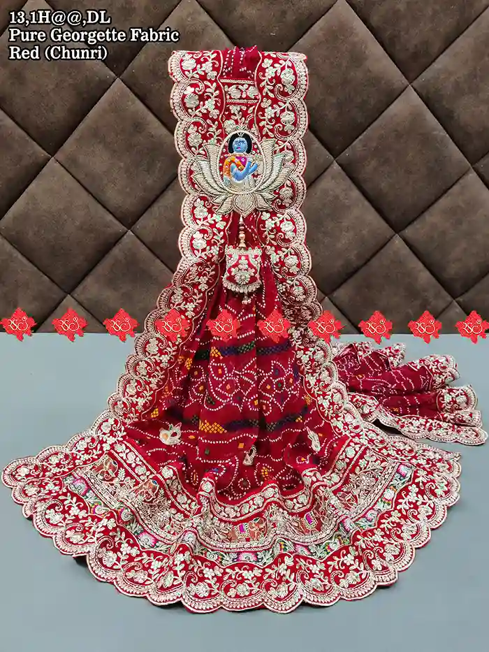 Elegant Rajasthani Bridal Odhna with Broach Embroidery