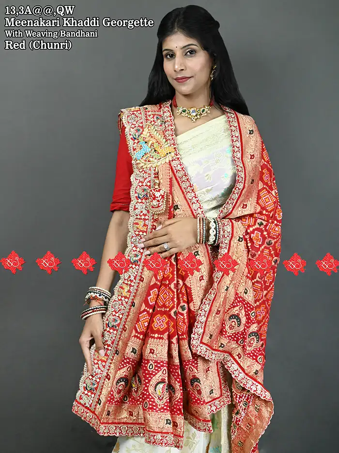 Exclusive Marwari Meenakari plated odhna Khaddi Georgette odhna