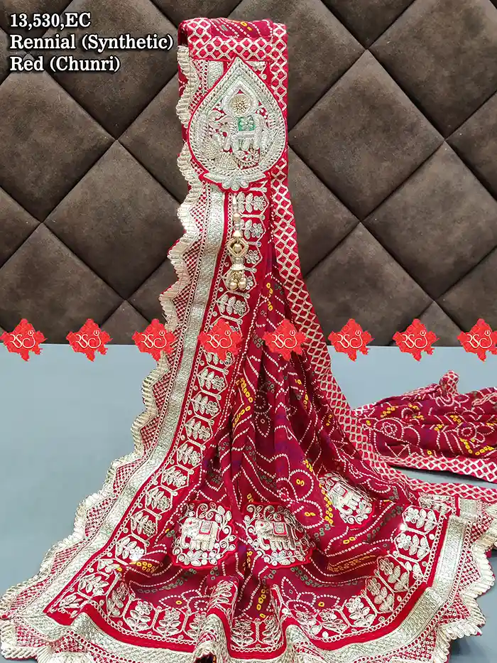 Exclusive Marwari Rennial Bandhej Chunri with Designer Patch Work