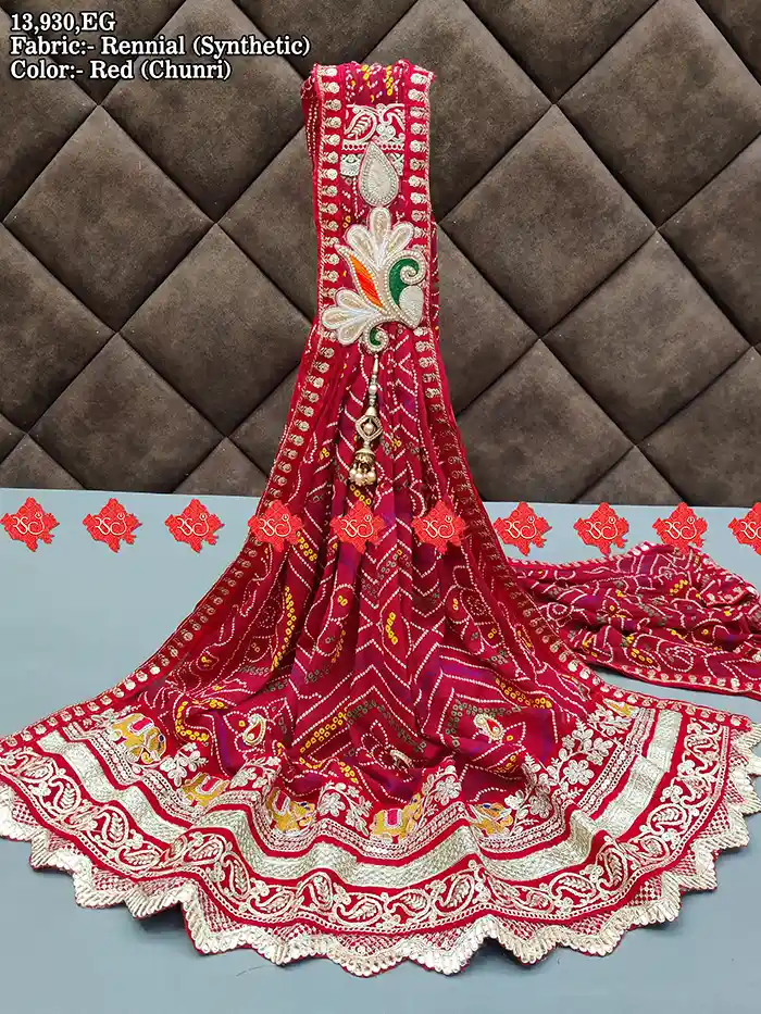 Rennial Bandhej Chunri – Signature Marwari Style with Exquisite Designer Patch