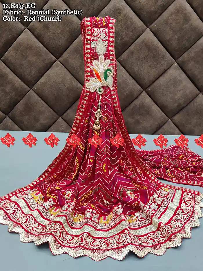 Rennial Bandhej Chunri – Signature Marwari Style with Exquisite Designer Patch