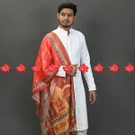 Festive Gents pattern Dupatta in Fancy Khadi Silk #1