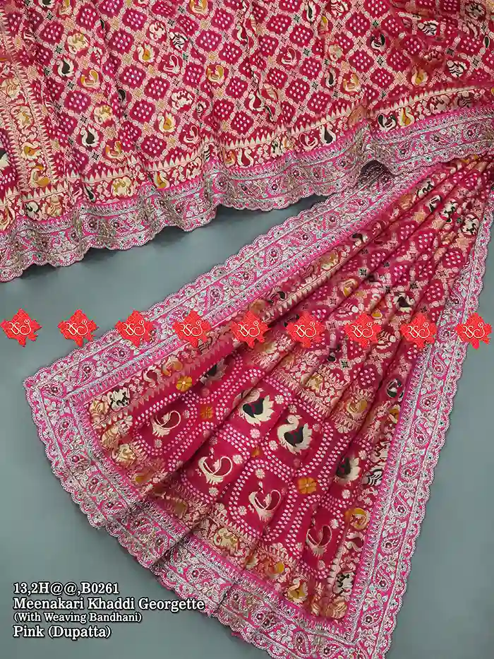 Graceful Khaddi Georgette with Heritage Bandhani Dupatta